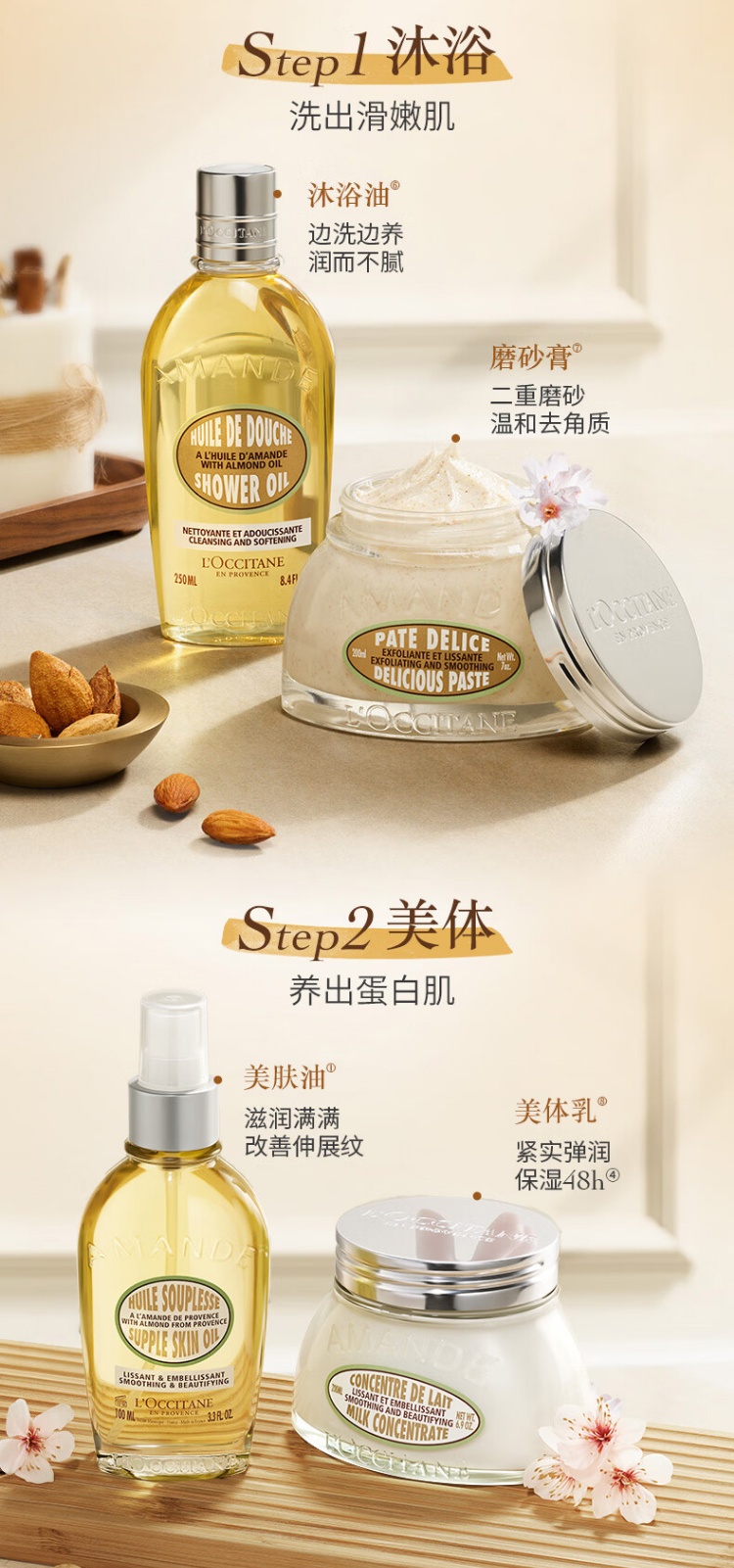 商品L'Occitane|L'OCCITANE 欧舒丹 植物滋养身体乳身体油 250/500ml 保湿滋润 美体紧致,价格¥176,第5张图片详细描述