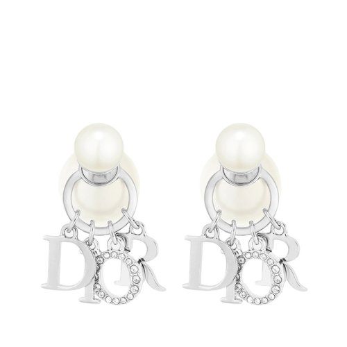 商品Dior|【包税】DIOR/迪奥 22春夏新款TRIBALES系列 女士银色金属白色树脂珠吊坠对称耳环E1411TRICY_D009,价格¥4945,第6张图片详细描述