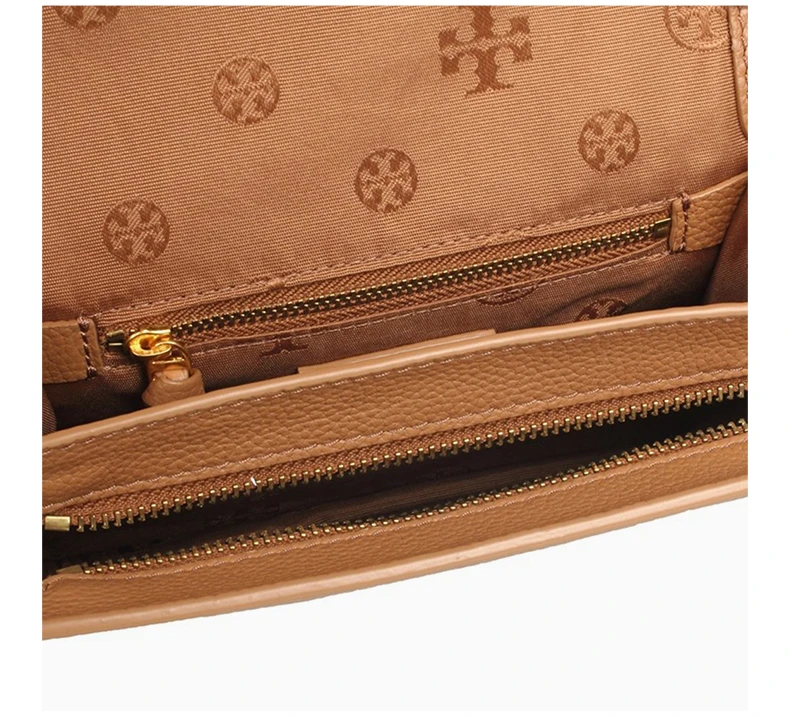 商品[国内直发] Tory Burch|TORY BURCH 女士浅棕色皮革单肩斜挎包 60405-203,价格¥2102,第8张图片详细描述