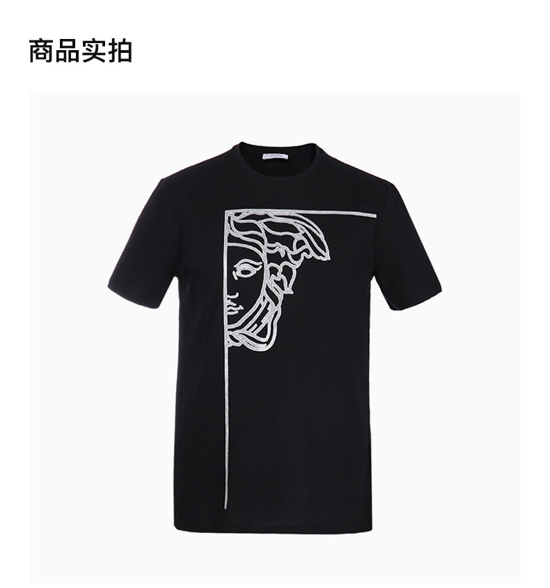 商品[国内直发] Versace|VERSACE COLLECTION 男士黑色T恤 V800683-VJ00472-V1008,价格¥1246,第4张图片详细描述