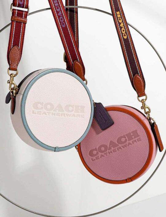 商品Coach|蔻驰女士撞色圆饼包单肩斜挎小号包CA098（香港仓发货）,价格¥943,第2张图片详细描述