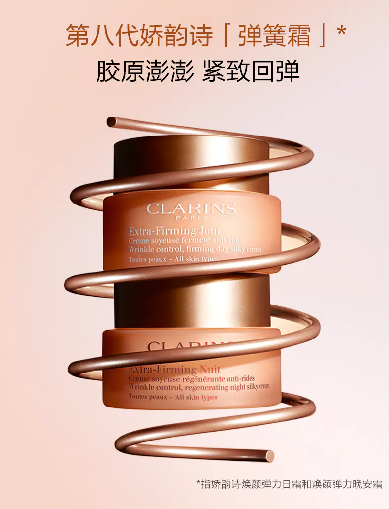 商品Clarins|娇韵诗焕颜弹力日晚霜套装日霜50ml晚霜50ml【香港直邮】,价格¥96,第3张图片详细描述