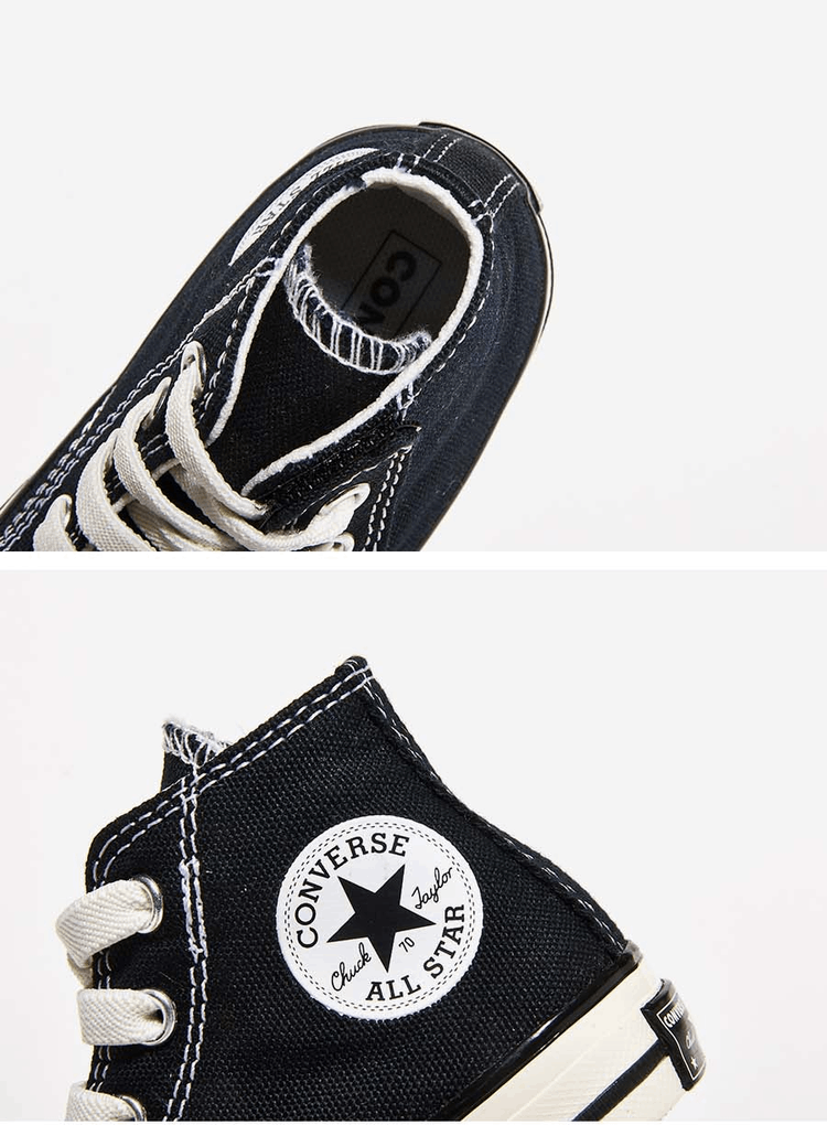 商品Converse|【Brilliant|包邮包税】匡威 CHUCK 70 1V HI 儿童  运动鞋 帆布鞋  771639C BLACK/WHITE/EGRET,价格¥446,第2张图片详细描述