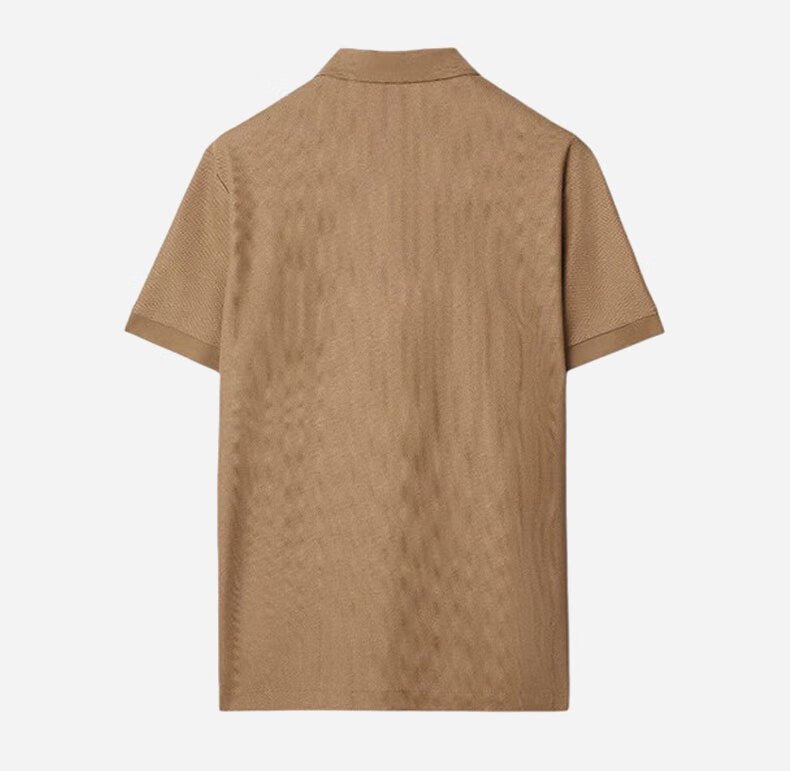 商品Burberry|【现货】博柏利 男士驼色棉质Logo字母刺绣短袖Polo衫 80844381,价格¥1764,第5张图片详细描述