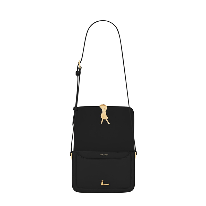 商品Yves Saint Laurent|SAINT LAURENT PARIS/圣罗兰 YSL SOLFERINO系列 哑光黑色小牛皮金扣翻盖小号斜挎单肩包6343060SX0W1000,价格¥19314,第6张图片详细描述