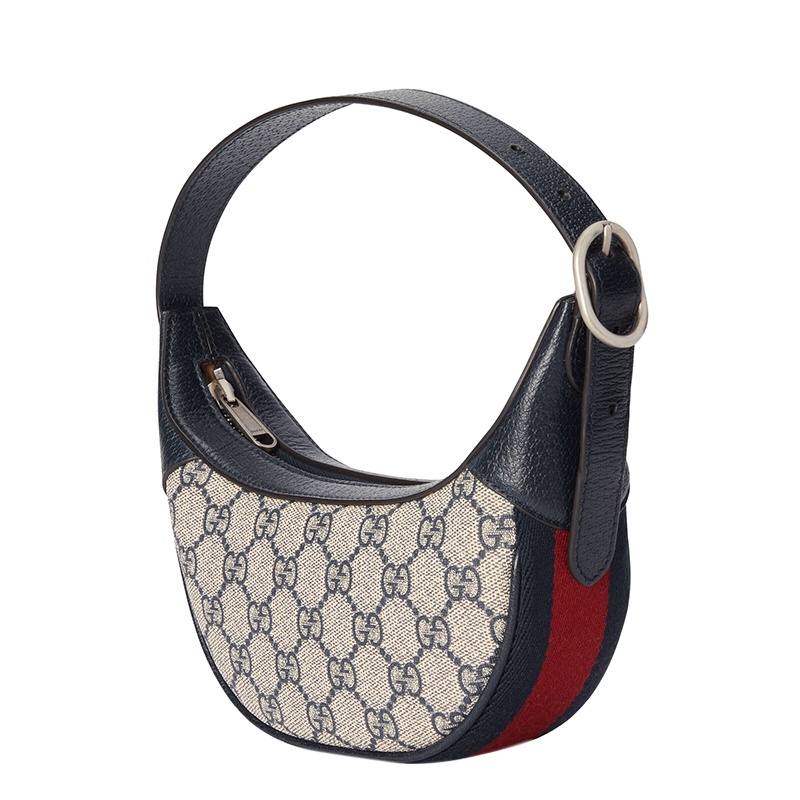 商品Gucci|Gucci/古驰 22春夏新款Ophidia系列 女士迷你米色/蓝色提花帆布红蓝织带双G老花腋下包 65855196IWN4076,价格¥7345,第3张图片详细描述