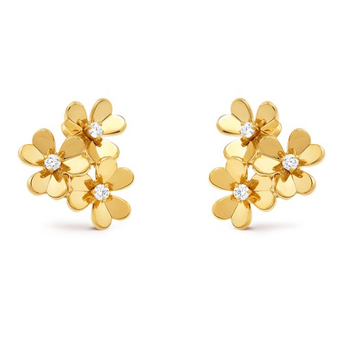 商品Van Cleef & Arpels| Van Cleef & Arpels/梵克雅宝 经典Frivole系列 18k金黄金镶嵌钻石3三瓣花朵迷你耳环VCARP2DV00,价格¥66044,第5张图片详细描述