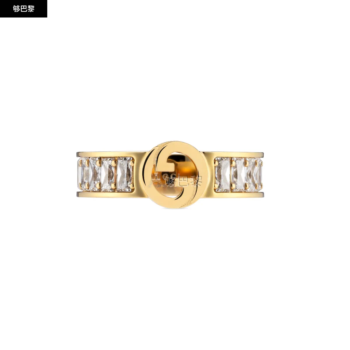 商品Gucci|【预售】 古驰 25春夏 女士 戒指 GUCCI BLONDIE系列宽版水晶戒指 837231 JAAHV 8062,价格¥4138,第2张图片详细描述