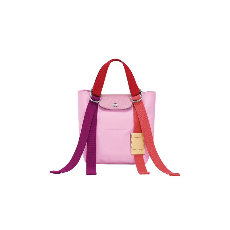 商品Longchamp|珑骧 女士帆布暗银色五金按扣开合饰有可调彩色节肩带迷你托特包（6色可选）,价格¥1122,第4张图片详细描述