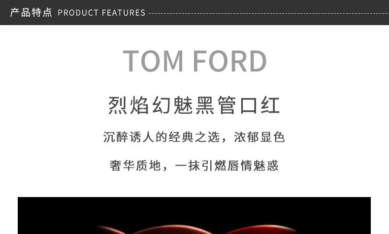 商品Tom Ford|【包邮装】TOM FORD/TF 汤姆福特 黑管口红新色 N3,价格¥339,第3张图片详细描述