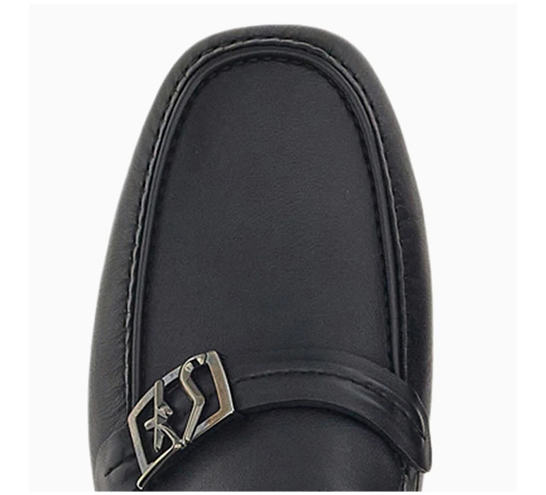 商品Salvatore Ferragamo|SALVATORE FERRAGAMO 男士黑色牛皮饰有金属搭扣驾车鞋 020376-745548,价格¥3382,第8张图片详细描述