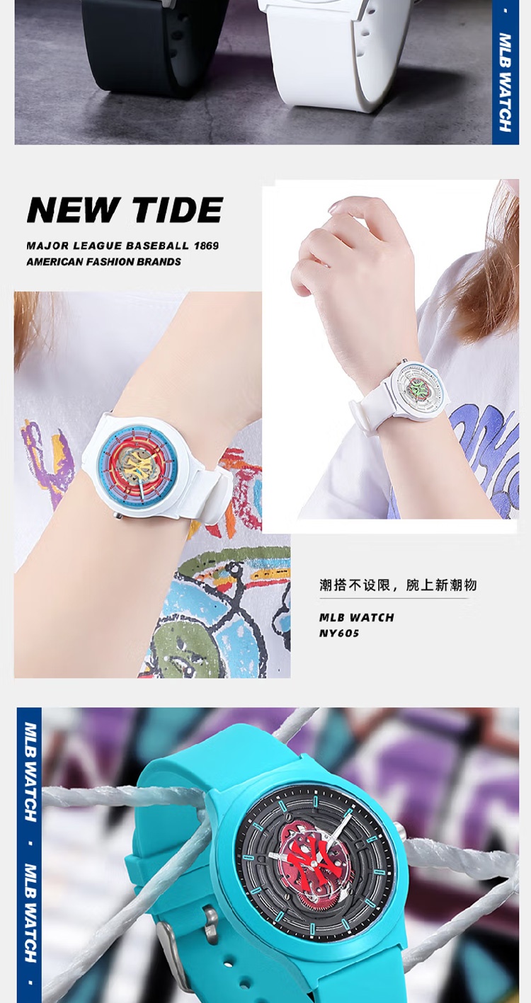 商品[国内直发] MLB|潮流镂空表盘时尚学生女表防水石英表MLB-NY605-3,价格¥385,第10张图片详细描述