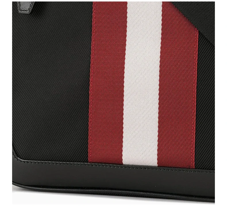 商品Bally|BALLY 男士黑色条纹徽标单肩斜挎包 6231807,价格¥2223,第7张图片详细描述