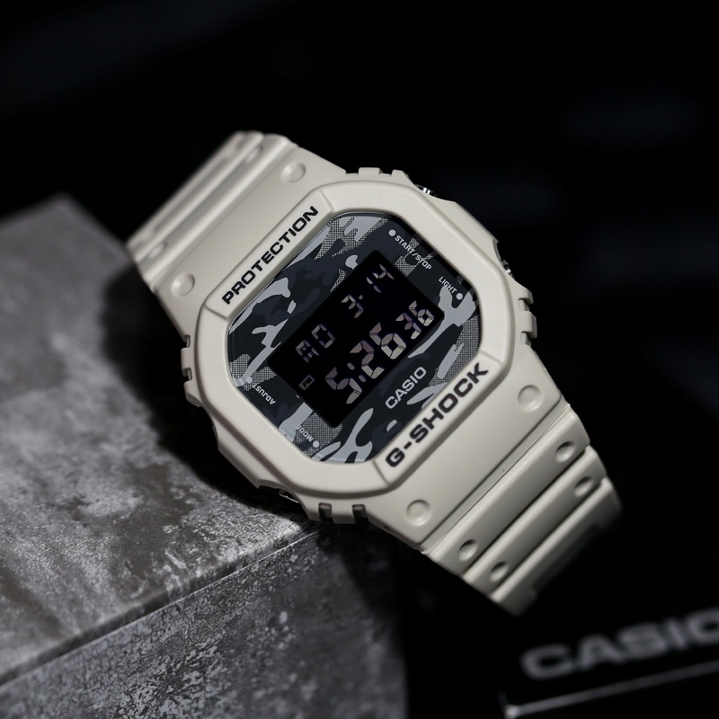 商品[国内直发] Casio|（限时5折）卡西欧原装正品小方块系列迷彩限量版雾霾灰雾霾蓝,价格¥403,第4张图片详细描述