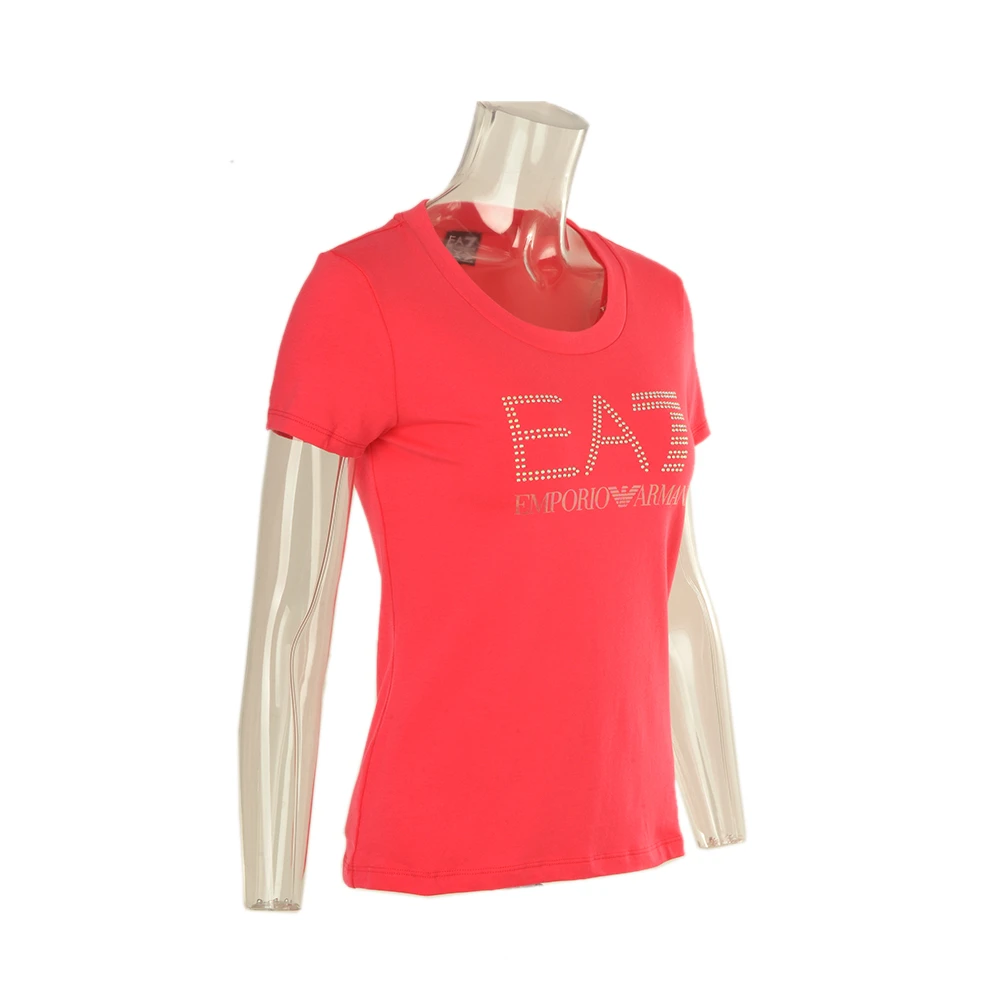 商品Emporio Armani|Emporio Armani 安普里奥 阿玛尼 桃红色棉氨纶女士T恤 3YTT81-J12Z-1445,价格¥426,第5张图片详细描述