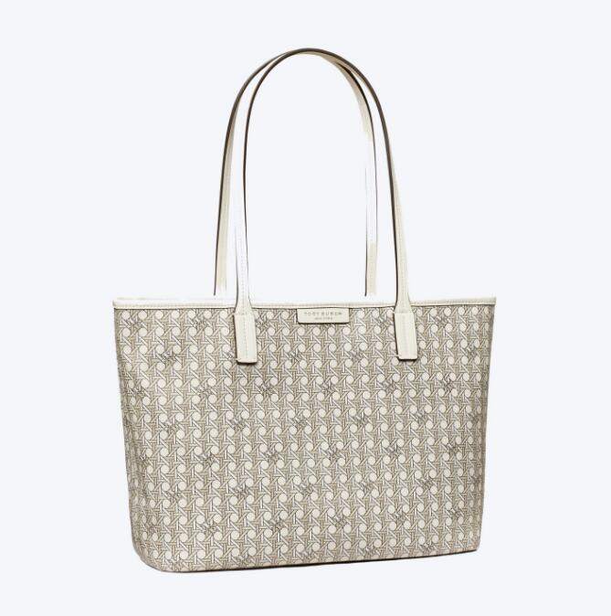 商品Tory Burch| 汤丽柏琦复古花纹涂层帆布单肩字母托特包小号中号（香港仓发货）,价格¥2200,第48张图片详细描述