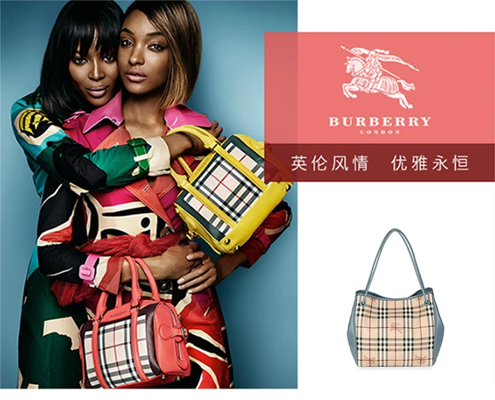 商品[国内直发] Burberry|Burberry 博柏利 女士蓝色pvc格纹单肩手提包 3939899,价格¥4544,第8张图片详细描述