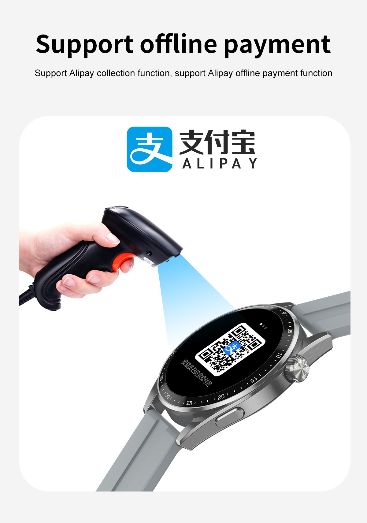 商品[国内直发] GLENVINTEN|格岚云顿 Q5 max新款蓝牙NFC无线支付智能运动通话AI手表IP68防水,价格¥535,第9张图片详细描述