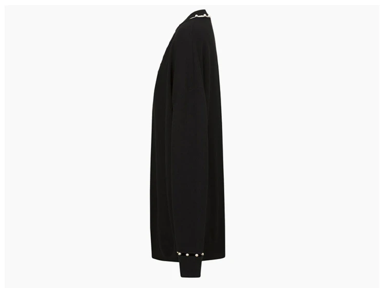 商品[国内直发] Givenchy|Givenchy 纪梵希 黑色羊毛丝羊绒V领女士长袖上衣 17X7845502-001,价格¥4919,第7张图片详细描述