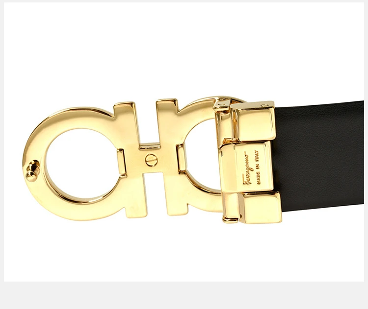 商品[国内直发] Salvatore Ferragamo|Salvatore Ferragamo 菲拉格慕 女士裸色牛皮十字纹金扣双面可调式GANCINI腰带 23-A564-18CALFNBIS【包装随机，部分无包装盒】,价格¥2024,第7张图片详细描述