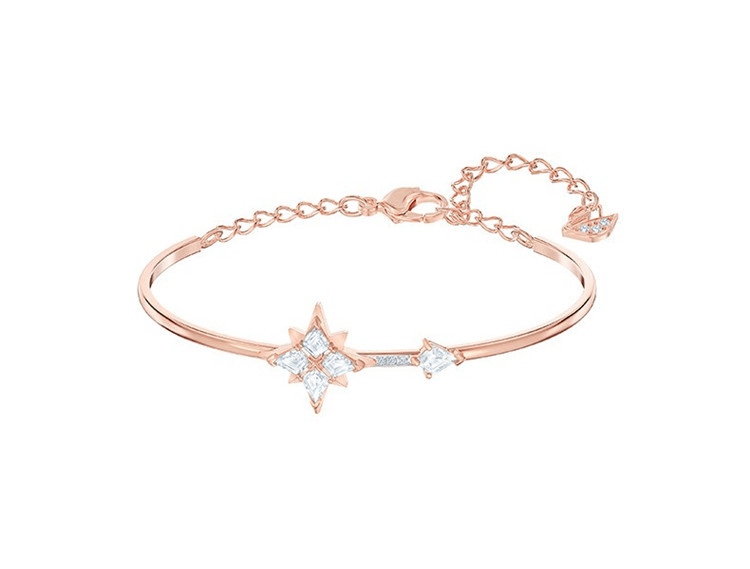 商品Swarovski|SWAROVSKI 施华洛世奇 多棱角雪花造型 SYMBOLIC 星星手镯手链 镀玫瑰金色 5494338,价格¥956,第4张图片详细描述