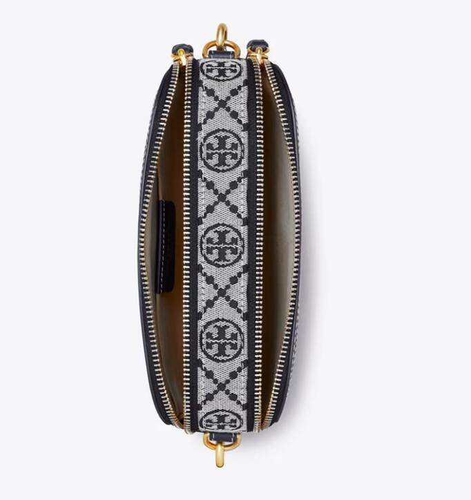 商品[国内直发] Tory Burch|汤丽柏琦TORY BURCH 女士深蓝色织物配皮单肩斜挎包相机包152304-405,价格¥1488,第5张图片详细描述