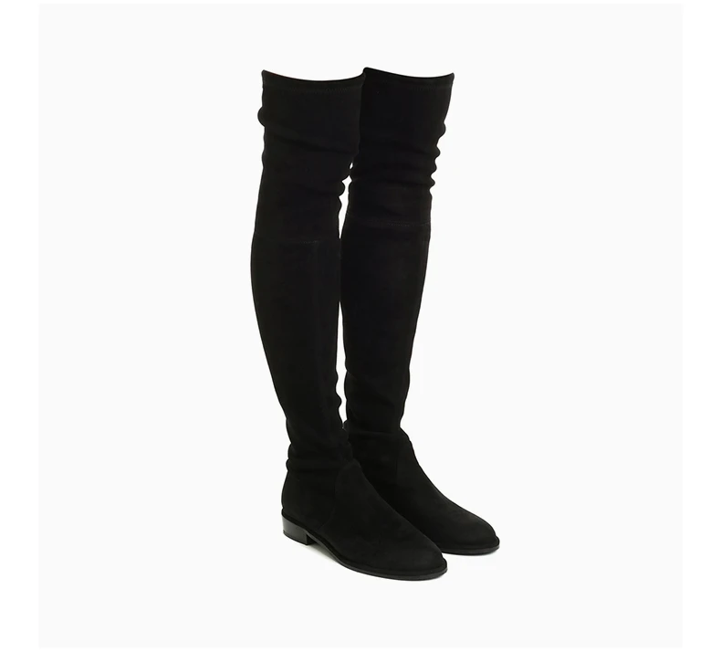 商品Stuart Weitzman|STUART WEITZMAN 女士踝靴 LOWLAND-SUEDE-STR-BLK,价格¥3356,第5张图片详细描述