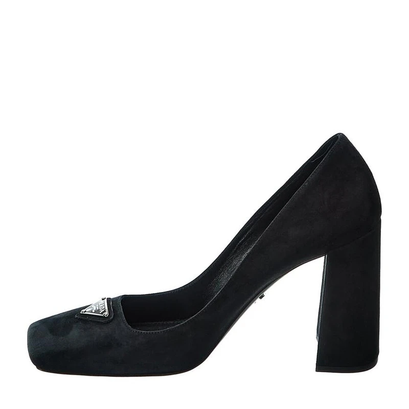 商品Prada|PRADA 女士黑色麂皮10cm高跟鞋 1I308M-008-F0002,价格¥3139,第4张图片详细描述