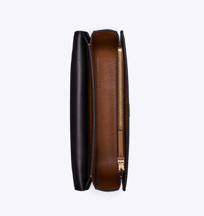 商品[国内直发] Tory Burch|汤丽柏琦TORY BURCH 女士ELEANOR系列黑色皮质法棍包单肩斜挎包 89644-001,价格¥4686,第5张图片详细描述