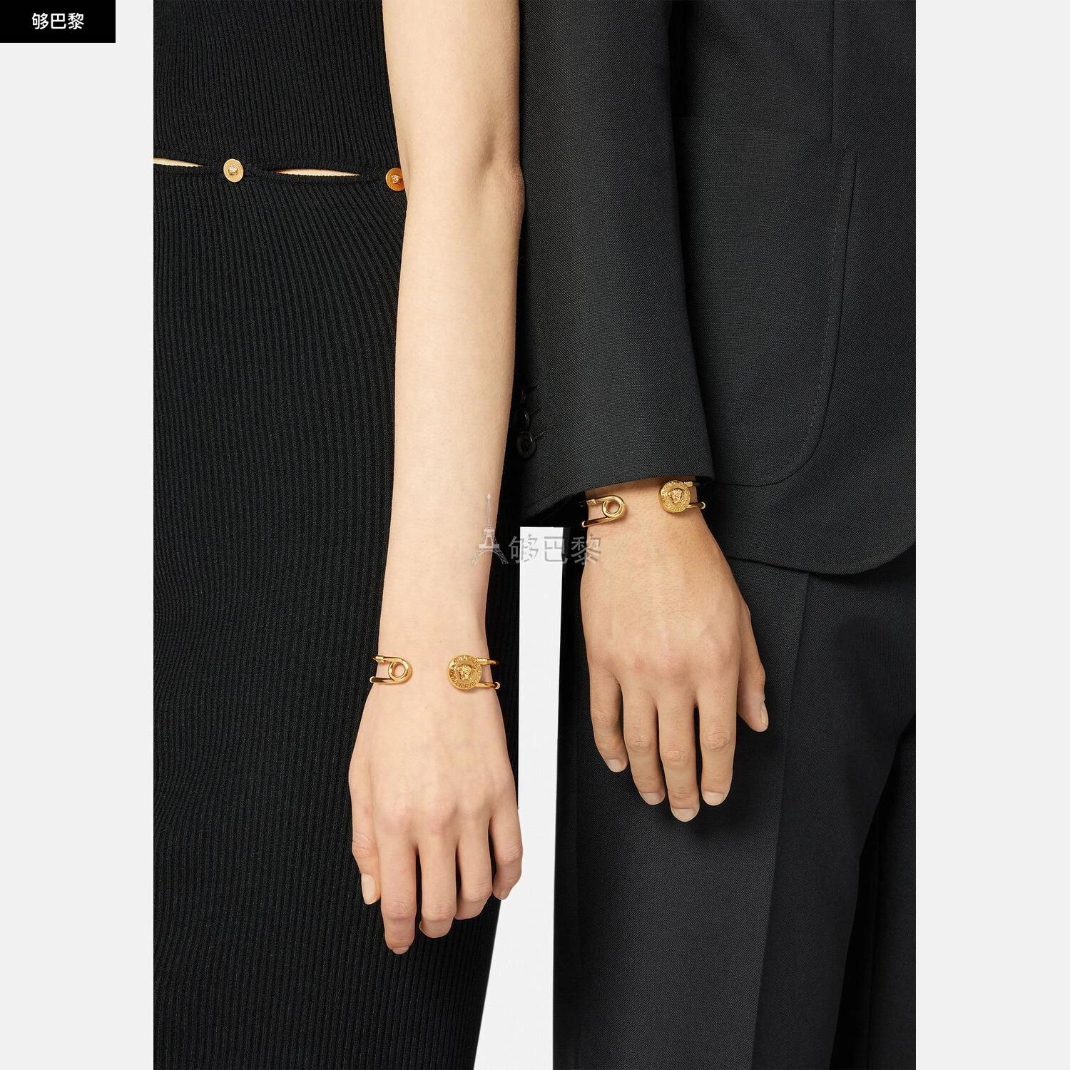 商品Versace|【预售】 范思哲 25春夏 男士 手镯 BRACELET SAFETY PIN 1004985-1A00620_3J000 ,价格¥4038,第4张图片详细描述
