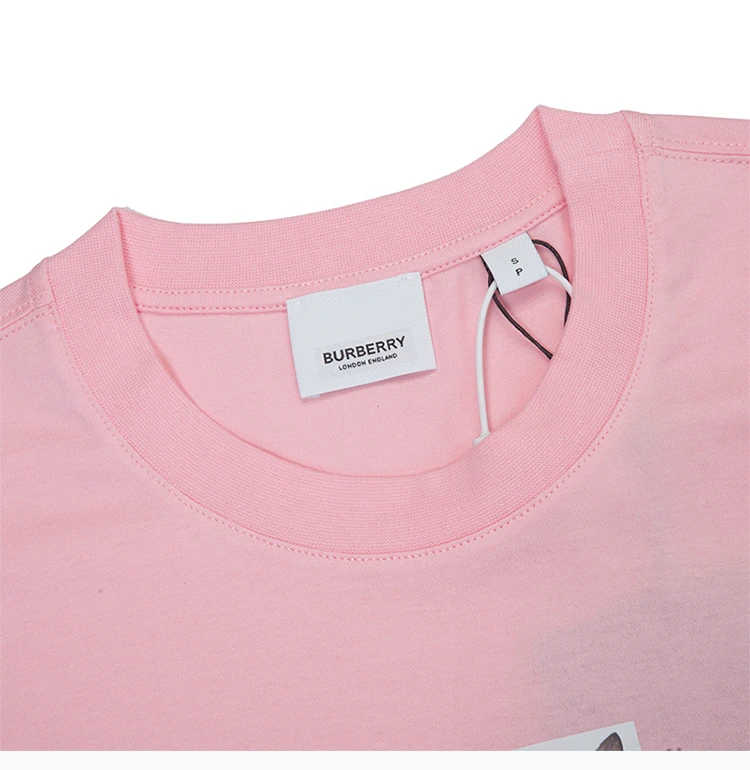 商品Burberry|Burberry 博柏利 女士粉色棉质T恤 8024652,价格¥2063,第6张图片详细描述