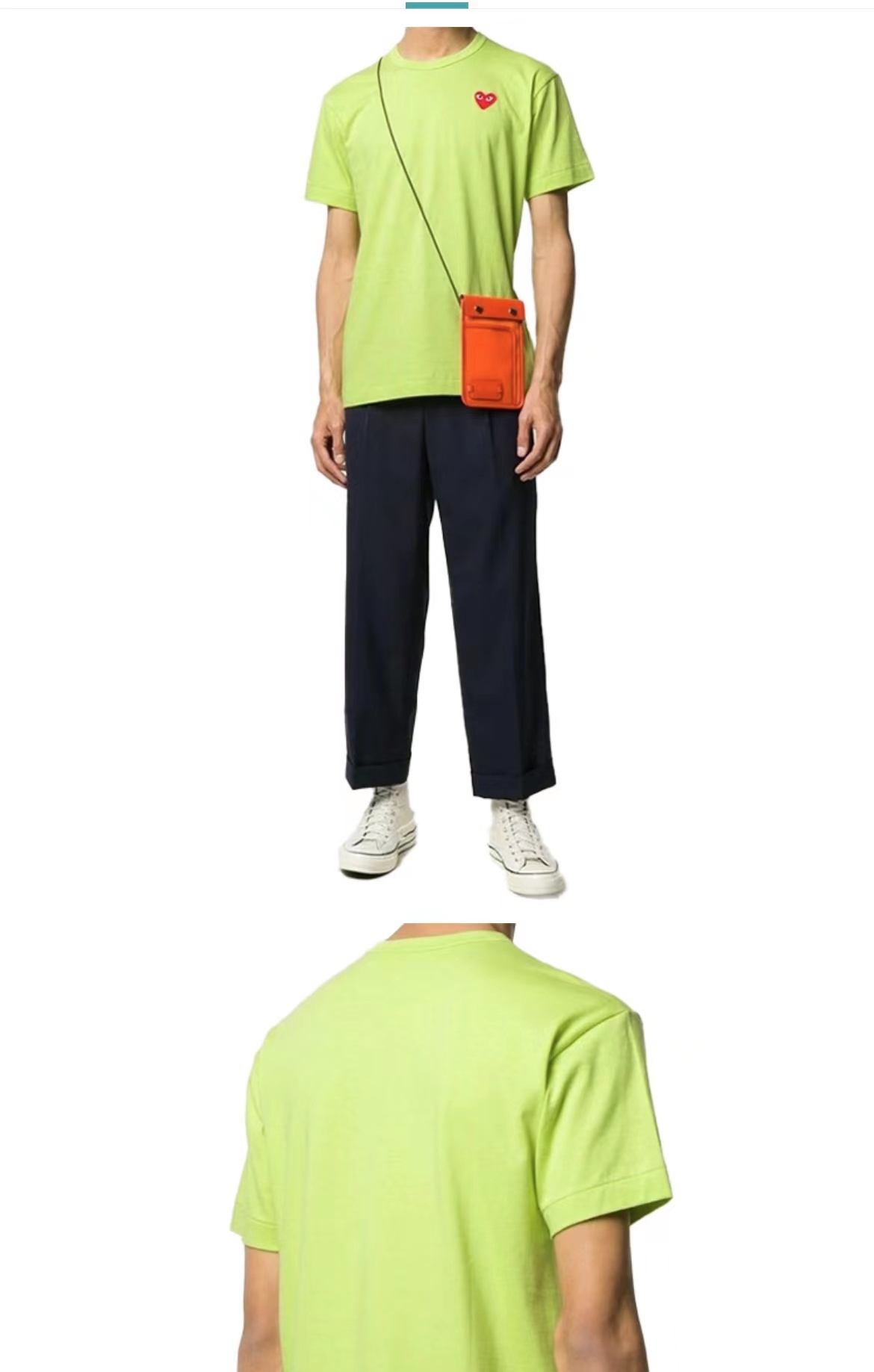 商品Comme des Garcons|红色爱心短袖绿色短袖AZ-T272-051（澳门仓发货）,价格¥680,第4张图片详细描述