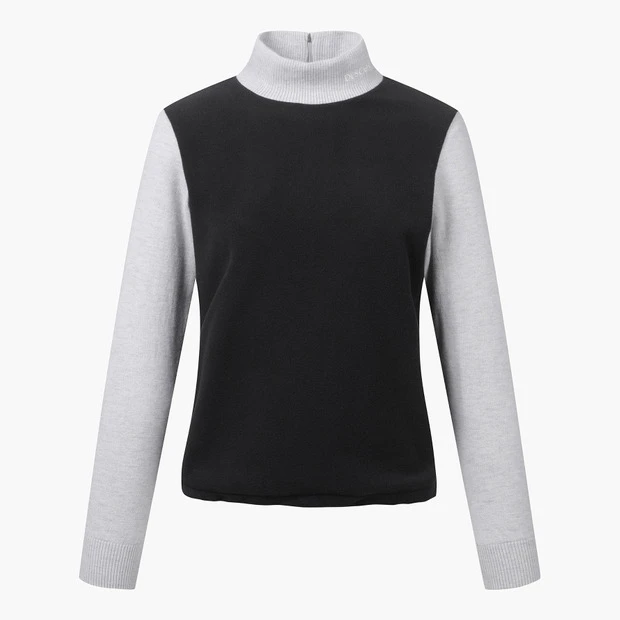 商品【预售商品15天发货】 DESCENTE|GOLF女性毛绒混合高领针织衫时尚优雅 DO42WFKPN3-BLKG,价格¥1222,第3张图片详细描述