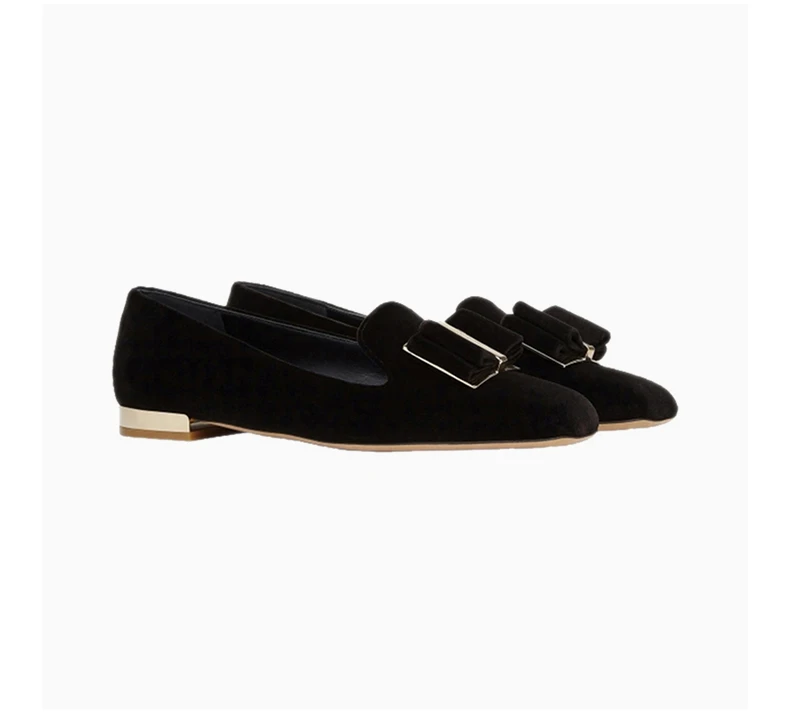 商品Salvatore Ferragamo|SALVATORE FERRAGAMO 女士黑色平底船鞋 01-R506-733784,价格¥3251,第4张图片详细描述