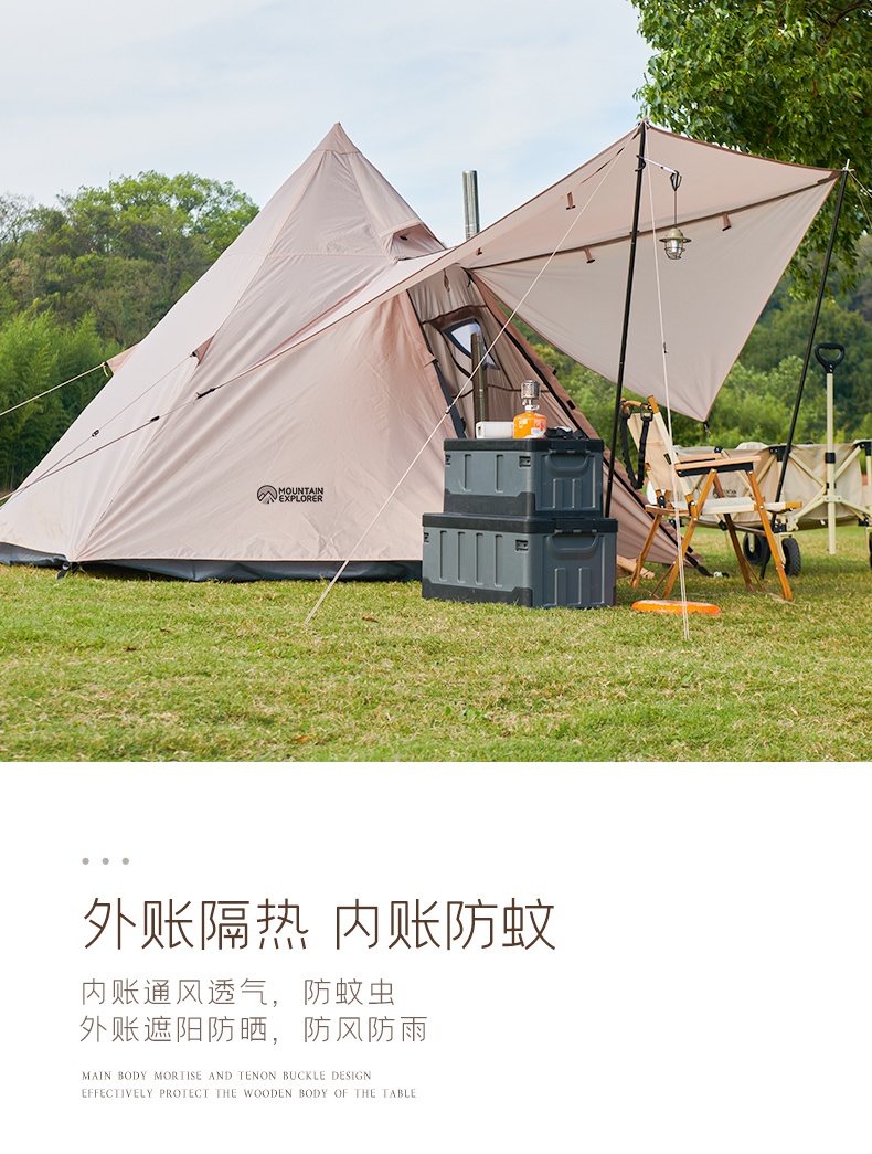 商品[国内直发] OLYMMONS|户外帐篷天幕金字塔防晒野外露营帐篷收纳大空间野餐野营装备,价格¥715,第15张图片详细描述