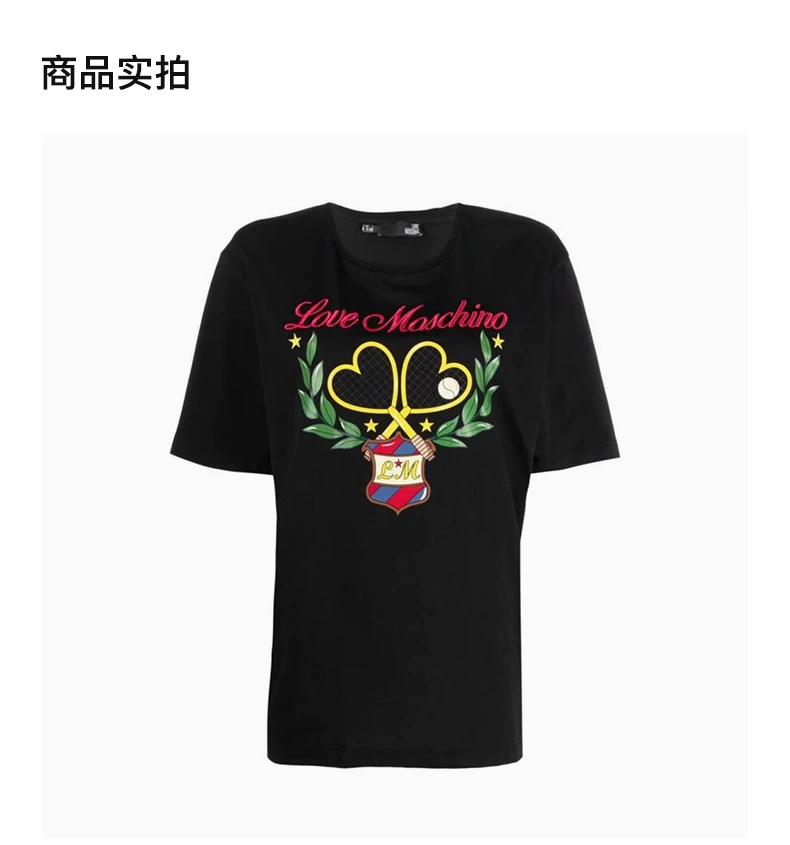 商品Moschino|MOSCHINO 黑色女士T恤 W4F8744-M3876-C74,价格¥521,第4张图片详细描述