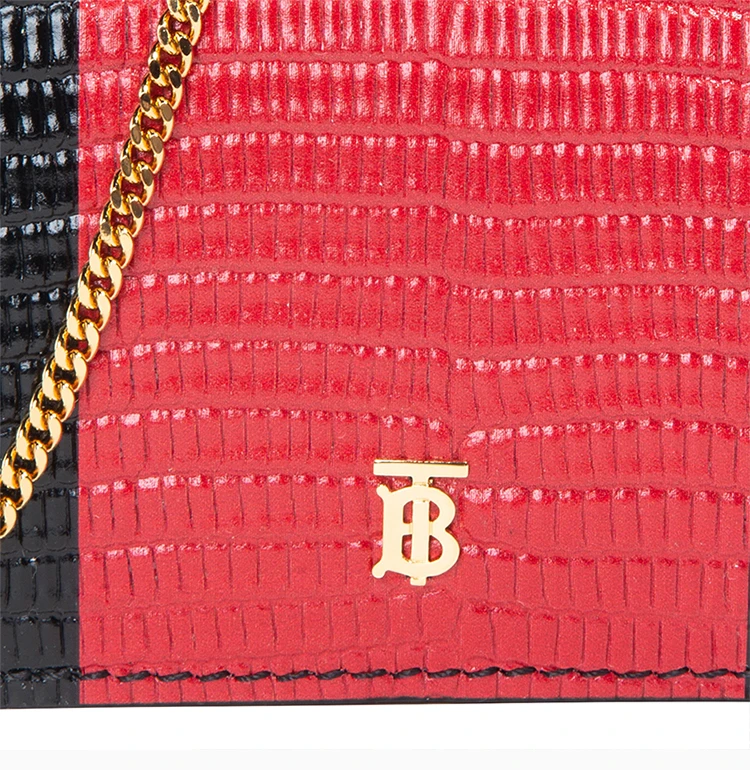 商品Burberry|Burberry 博柏利 女士红色拼黑色小牛皮单肩包斜挎包 8024827,价格¥1971,第7张图片详细描述