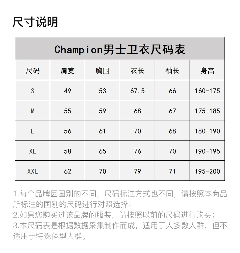 商品[国内直发] CHAMPION|CHAMPION 黑色男士卫衣/帽衫 GF89H-586614-BKC,价格¥148,第3张图片详细描述