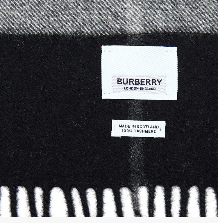 商品Burberry|BURBERRY 黑色男士围巾 8015537,价格¥4034,第6张图片详细描述