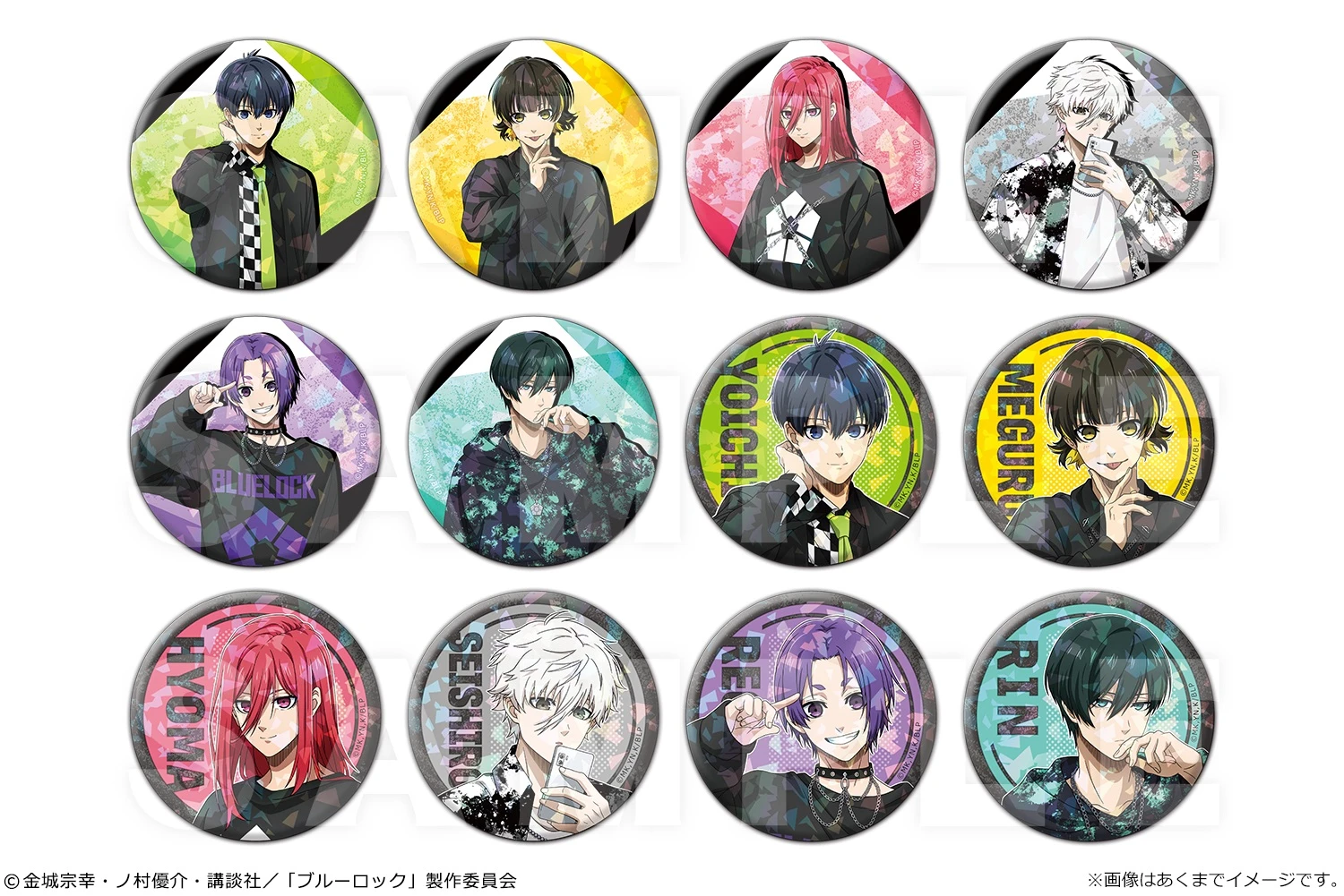 商品[国内直发] MARUONE|Canaria 蓝色监狱 次文化潮流Ver.  全息吧唧徽章 整盒贩卖 全12种,价格¥336,第2张图片详细描述