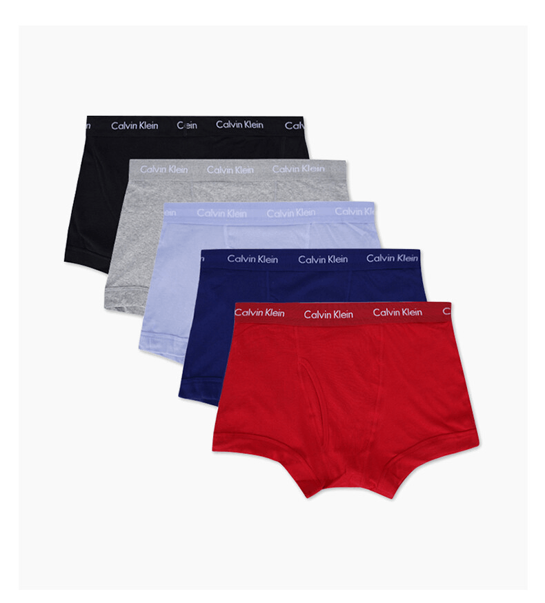 商品Calvin Klein|Calvin Klein 五条装男士内裤黑色+灰色+浅紫色+蓝色+红色 NB2311-905-M,价格¥356,第2张图片详细描述