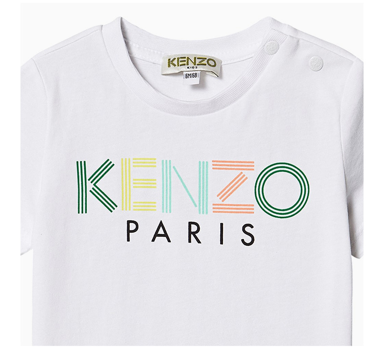 商品Kenzo|KENZO 男童白色标质印花T恤 KQ10638-01,价格¥357,第8张图片详细描述