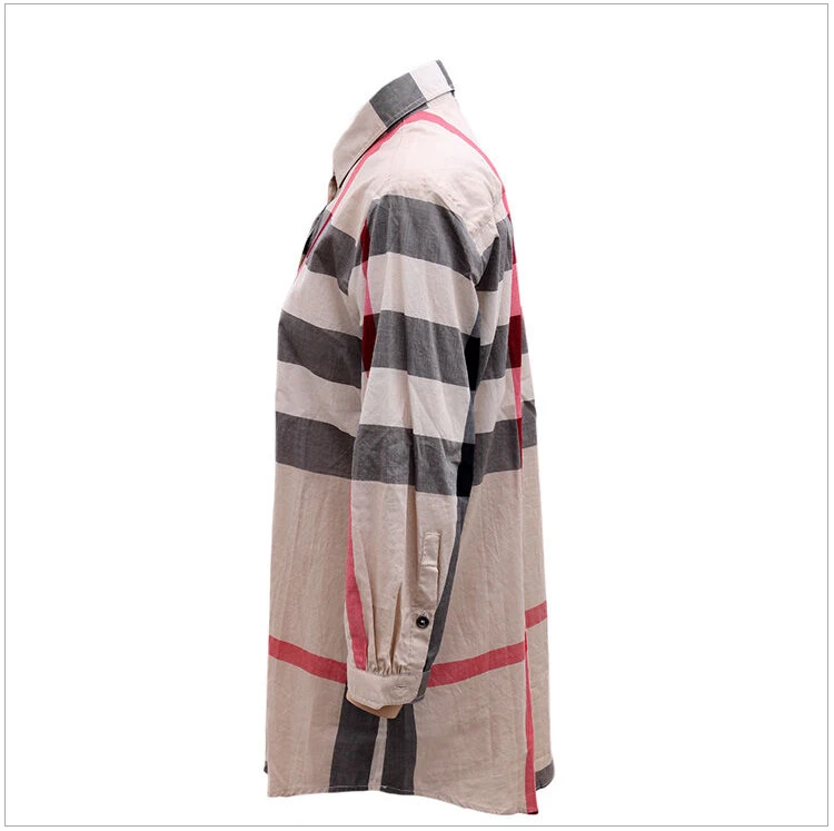 商品[国内直发] Burberry|Burberry 博柏利 格纹拼色棉质宽松式衬衫 3789006,价格¥2588,第10张图片详细描述