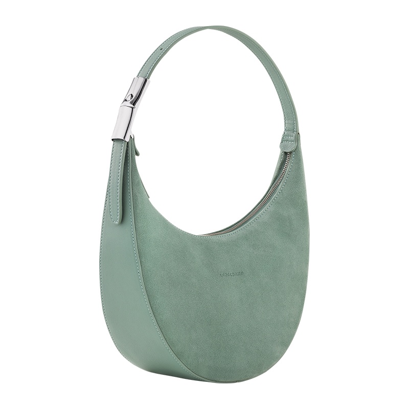 商品Longchamp|珑骧 ROSEAU女士中号绒面牛皮单肩腋下包（3色可选）,价格¥3924,第6张图片详细描述