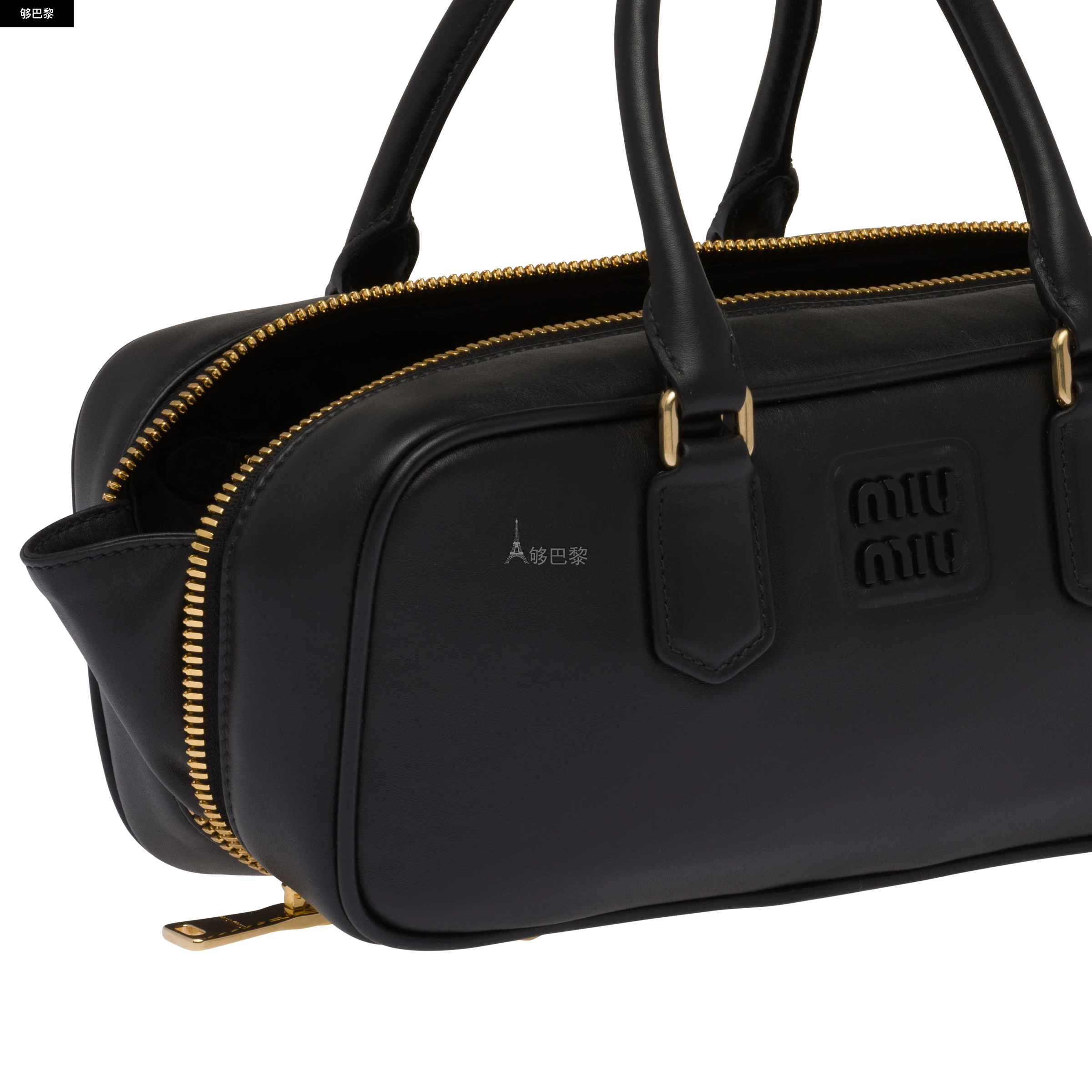 商品Miu Miu|【预售】 缪缪 24秋冬 女士 手提包 Sac Arcadie en cuir 5BB148_2F8K_F0002_V_OOO,价格¥20737,第3张图片详细描述