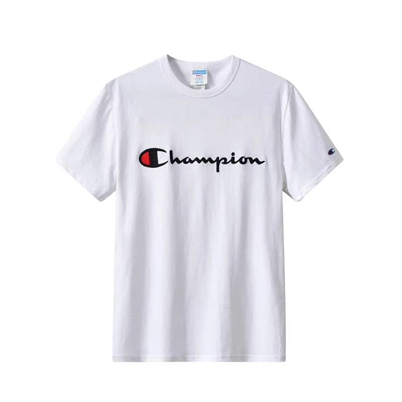 商品CHAMPION|【享贝家】（国内现货-QD）Champion 冠军 经典蓝标印花短袖T恤 美版 男女同款 白色 GT23HY06794045,价格¥110,第1张图片详细描述