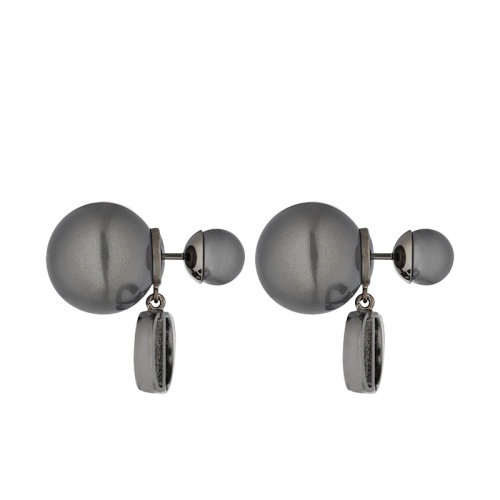 商品Dior|【包税】DIOR/迪奥 22新款TRIBALES系列 女士金属覆层金属“CD”标志灰色树脂珠饰耳环E1293TRIRS_D806,价格¥4280,第5张图片详细描述