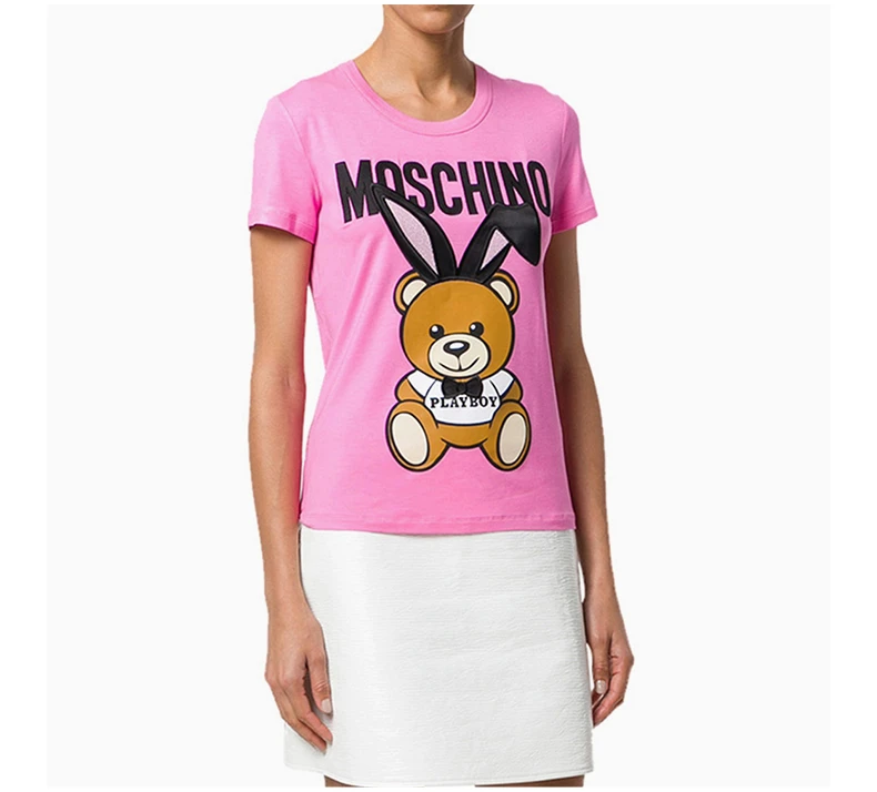 商品[国内直发] Moschino|Moschino 莫斯奇诺 女士粉红色小熊短袖T恤 EV0702-0544-1208,价格¥999,第4张图片详细描述