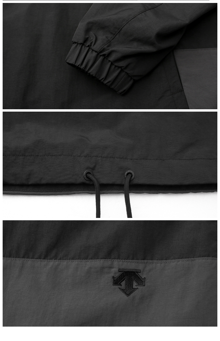 商品DESCENTE|【享贝家】DESCENTE 迪桑特 带帽拼接休闲运动外套男女同款 黑色 SM123XJK11-BLK0（现采购商品，下单后12天内发货）,价格¥569,第5张图片详细描述