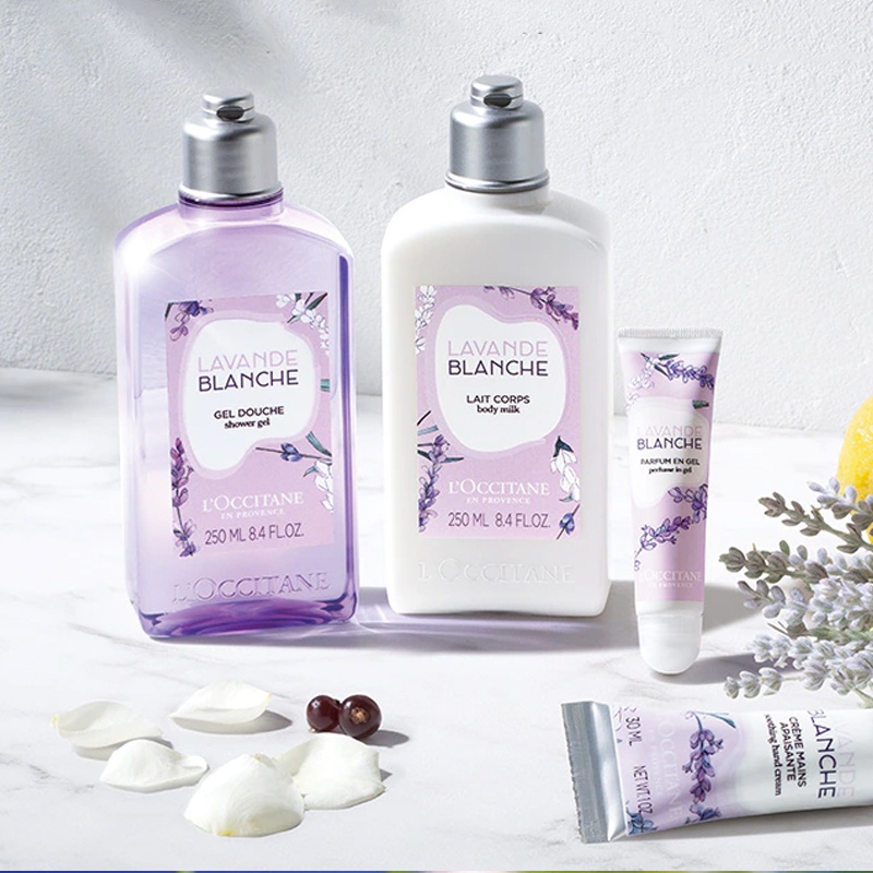 商品L'Occitane|L'occitane欧舒丹白薰衣草系列沐浴露250ml 保湿滋润,价格¥150,第3张图片详细描述
